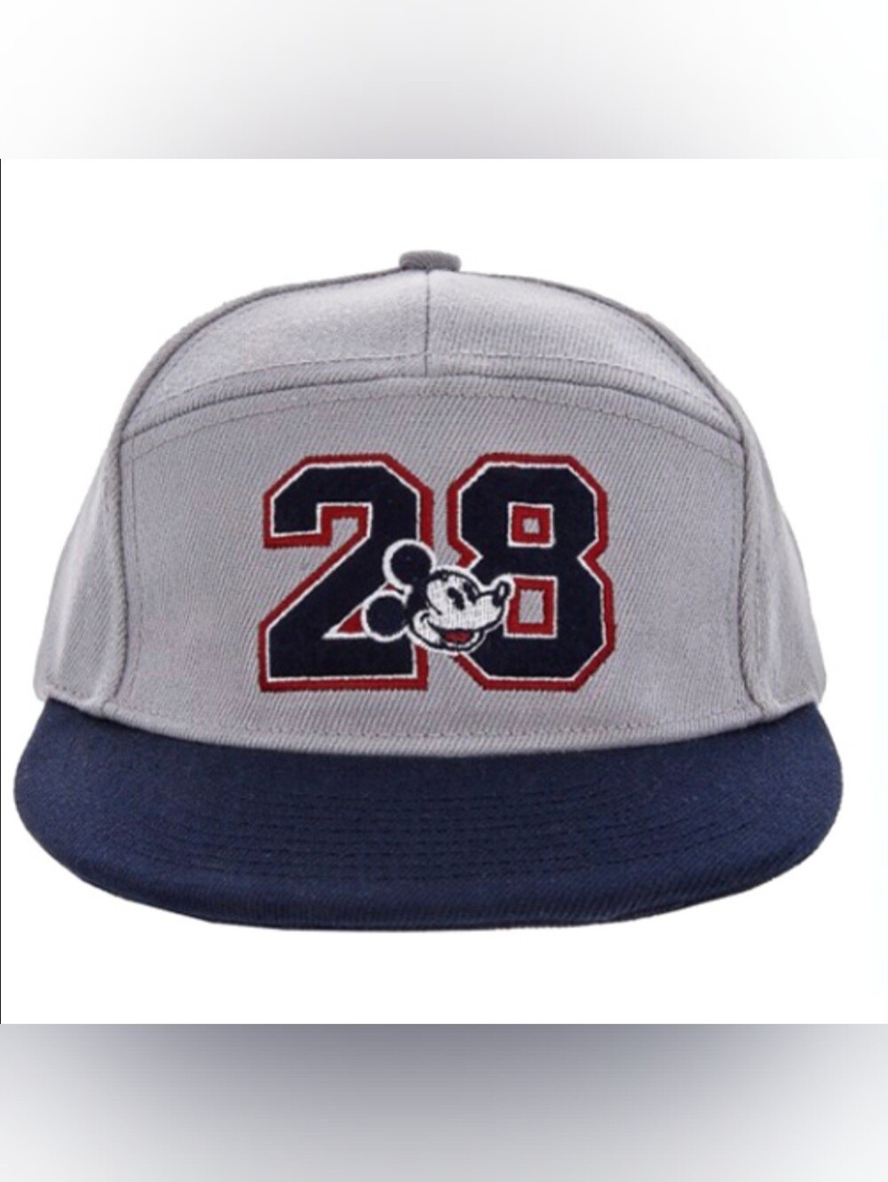 Disney Parks Mickey Mouse 28 Youth Kids Hat Snapback Baseball Cap Vacation Grey